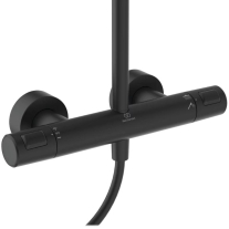 Coloană de duș termostată Ideal Standard Ceratherm T25+, 2 jeturi, negru mat